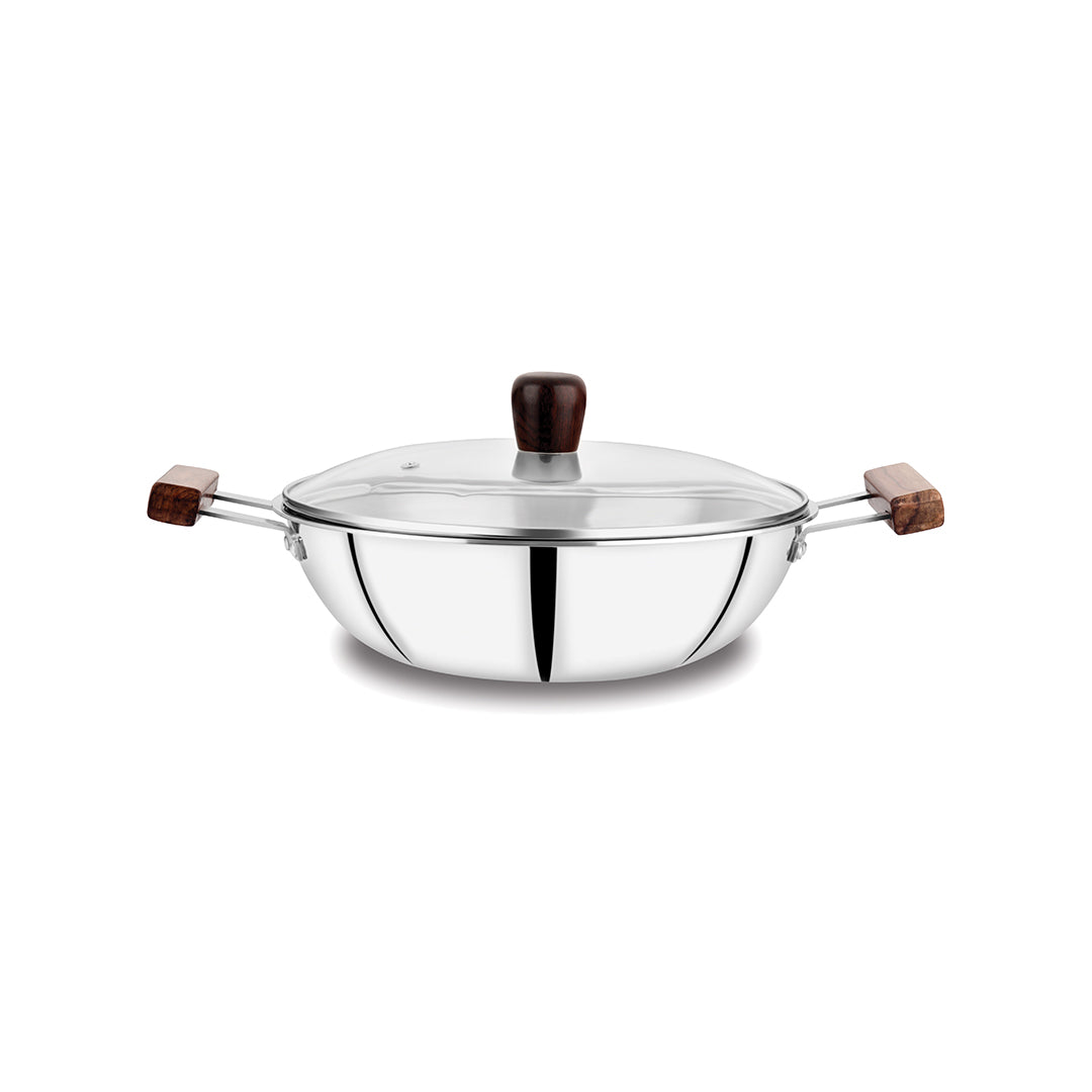 IROKO TRIPLY KADHAI WITH GLASS LID