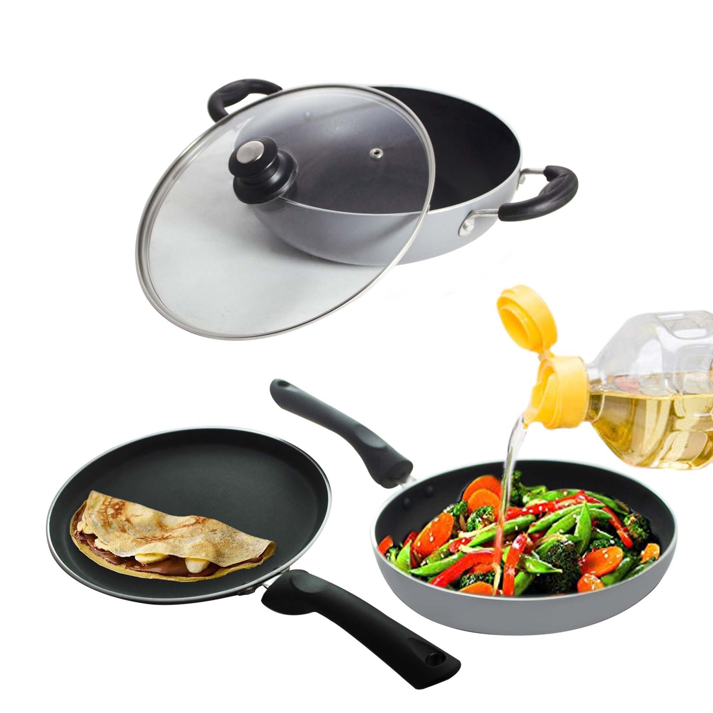 NON STICK COOKWARE SET - 4 PIECES