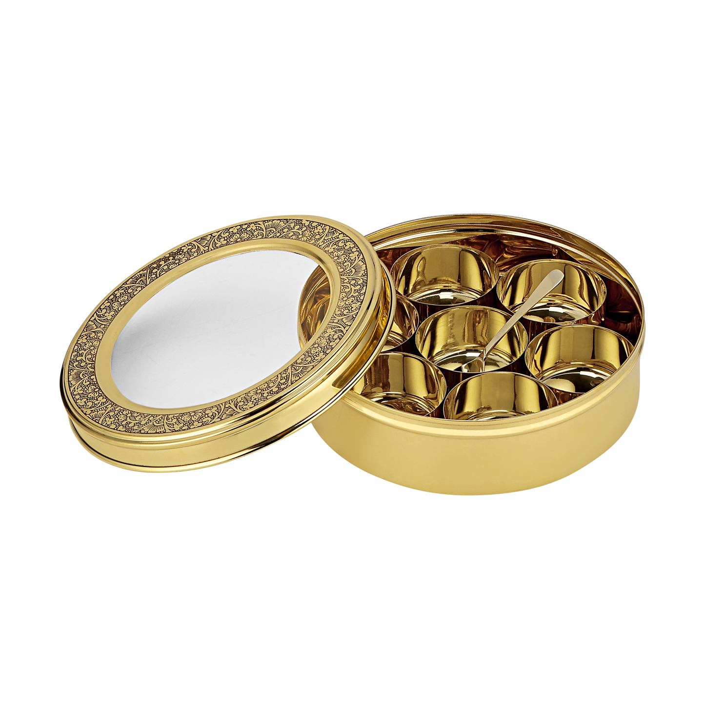 CROWN COLLECTION PURE BRASS MASALA BOX