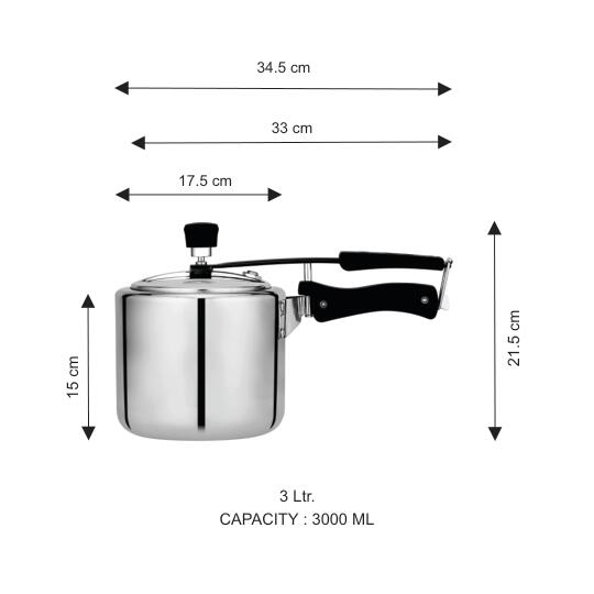TRINITY STAINLESS STEEL TRIPLY PRESSURE COOKER