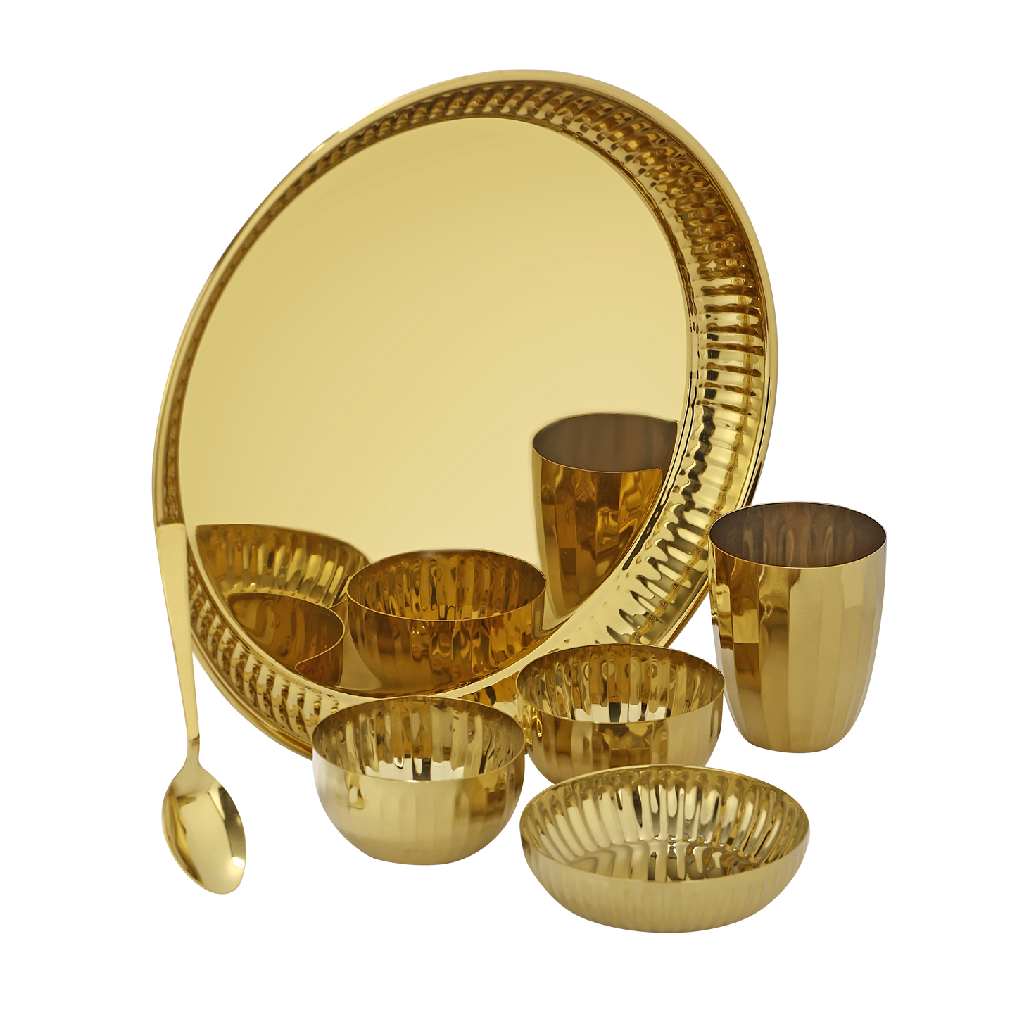 CROWN VERVE THALI GOLD PVD SET 6 PCS