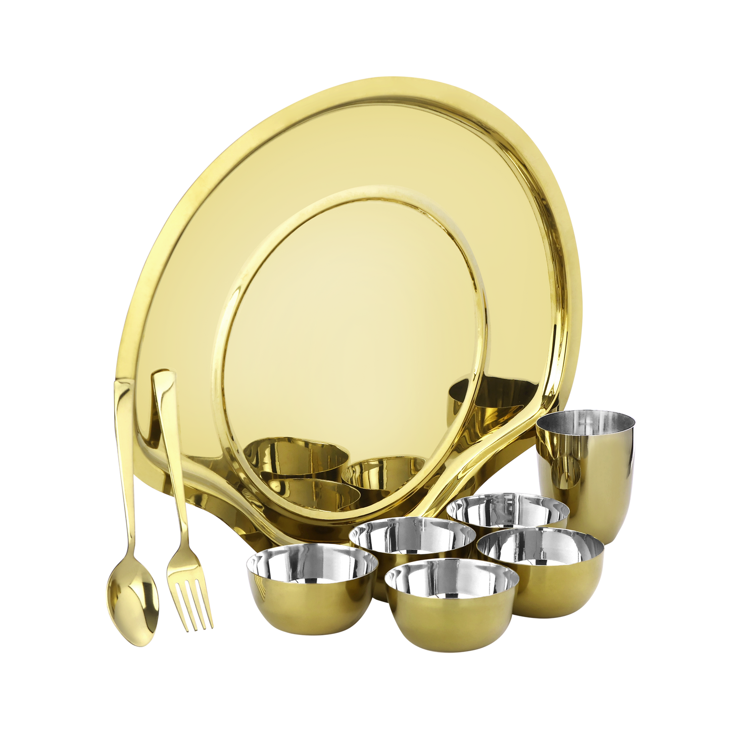 PVD COATED MAHARAJA THALI SET - 9 PIECE SET