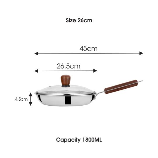 IROKO TRIPLY FRYPAN WITH GLASS LID