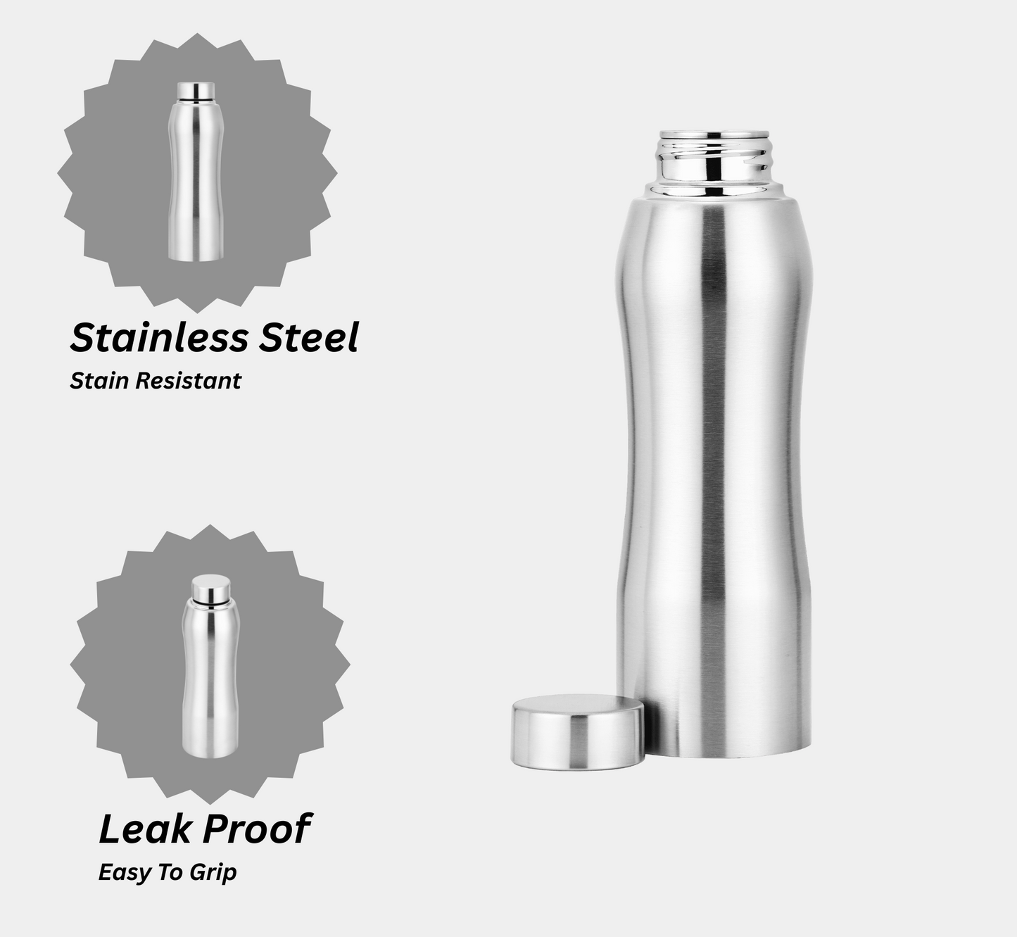 THUNDER STAINLESS STEEL WATER BOTTLE 1 LTR 2PC SET