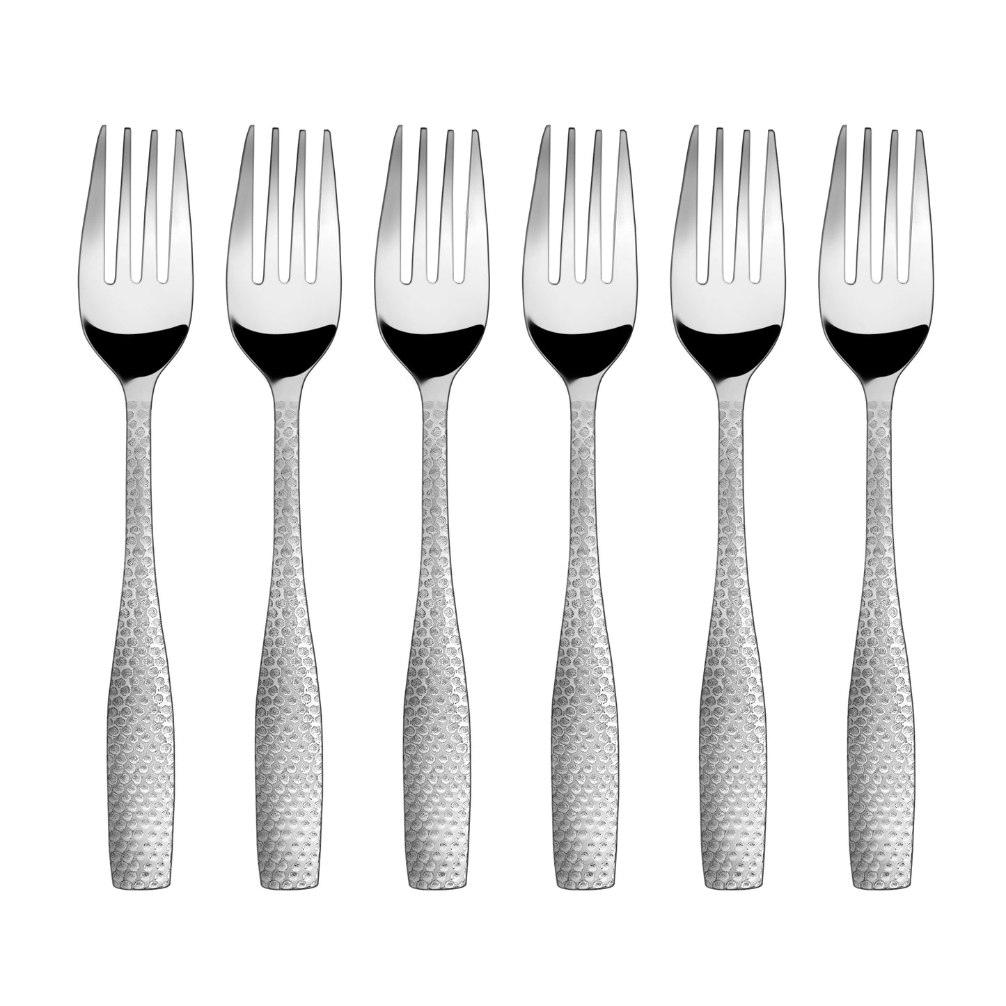 FLORIDA HAMMERED SPOONS AND FORKS - 6 PIECE SET