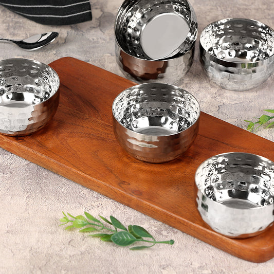 APPLE HAMMERED BOWL - 6 PIECE SET