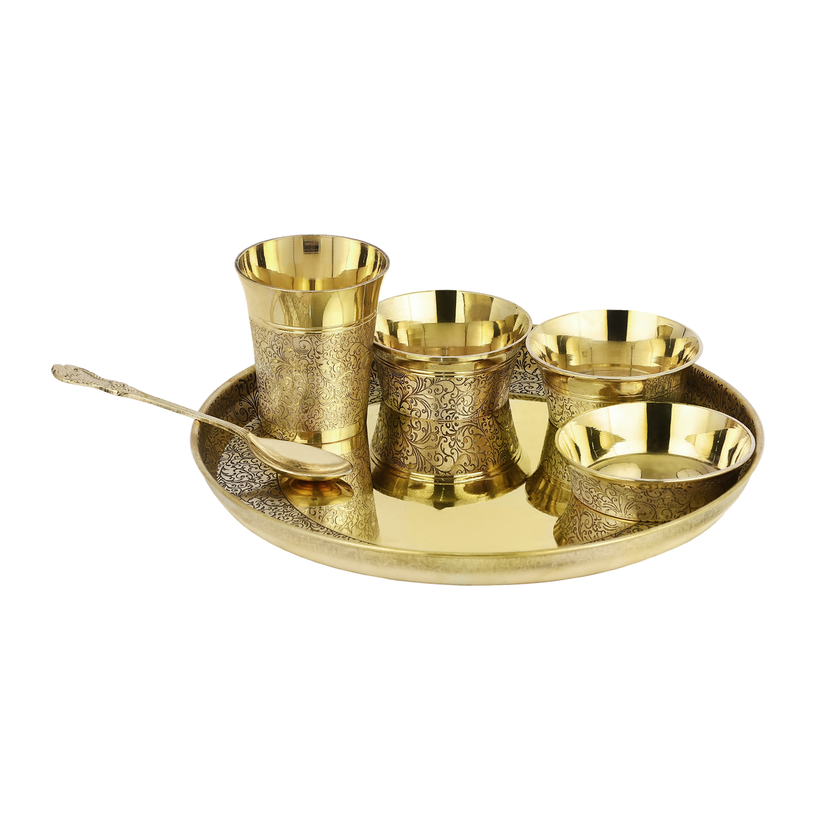 BRASS THALI SET LASER (ETCHED)
