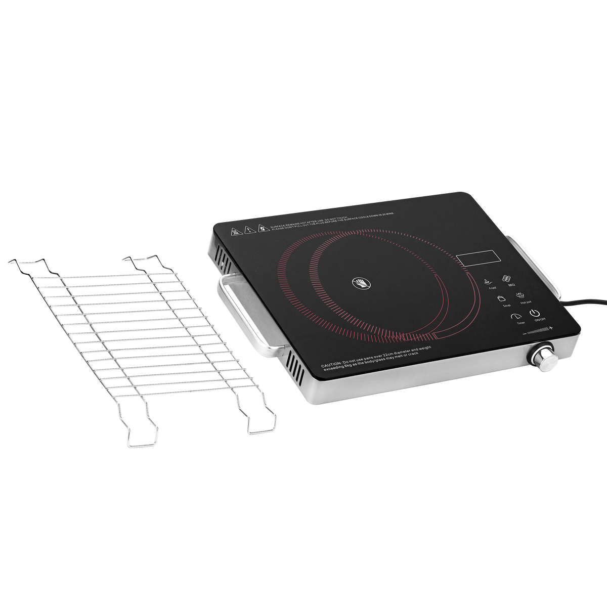 Chakmak Lava 1.0 Infrared Cooktop (2200 Watts) – Works with All Flat-Bottom Metal Cookware – Touch Controls & Adjustable Power