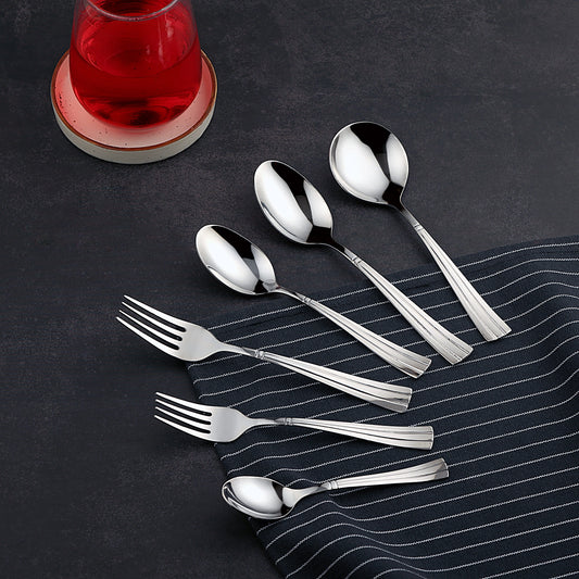 RAINBOW SPOONS AND FORKS - 6 PIECE SET