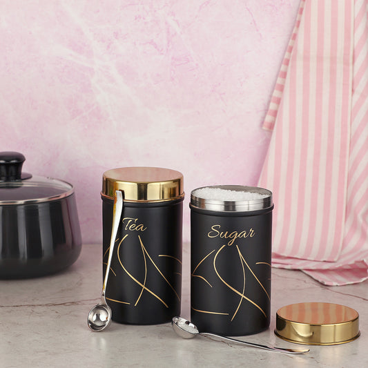 CROWN TEA & SUGAR CANISTER LASER 2PC