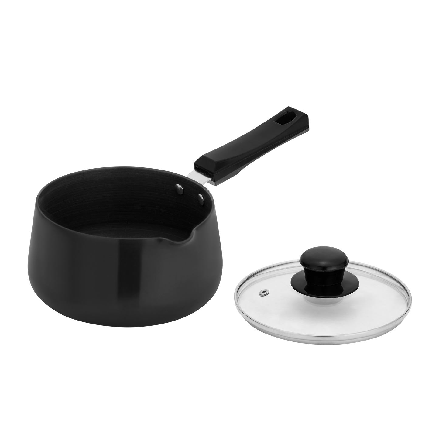 TEA PAN HARD ANODIZED WITH GLASS LID