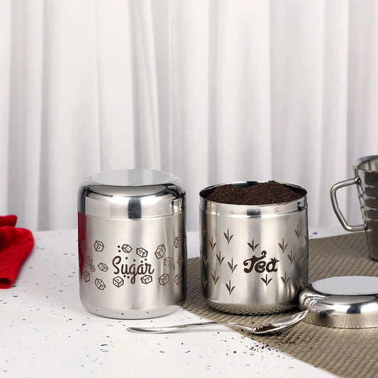 TEA & SUGAR CANISTER SET - 2 PIECE SET