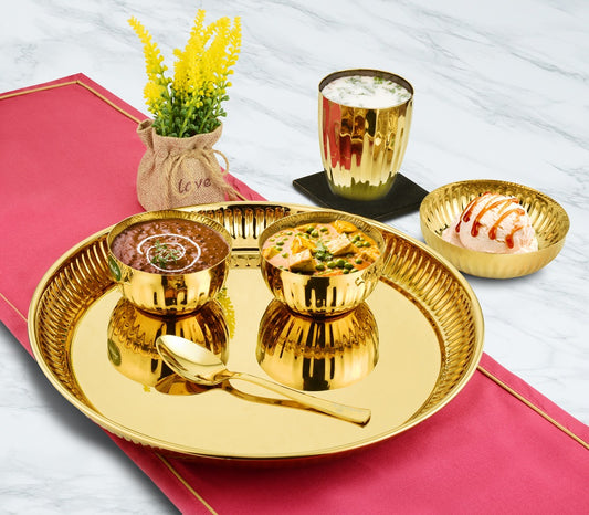 CROWN VERVE THALI GOLD PVD SET 6 PCS