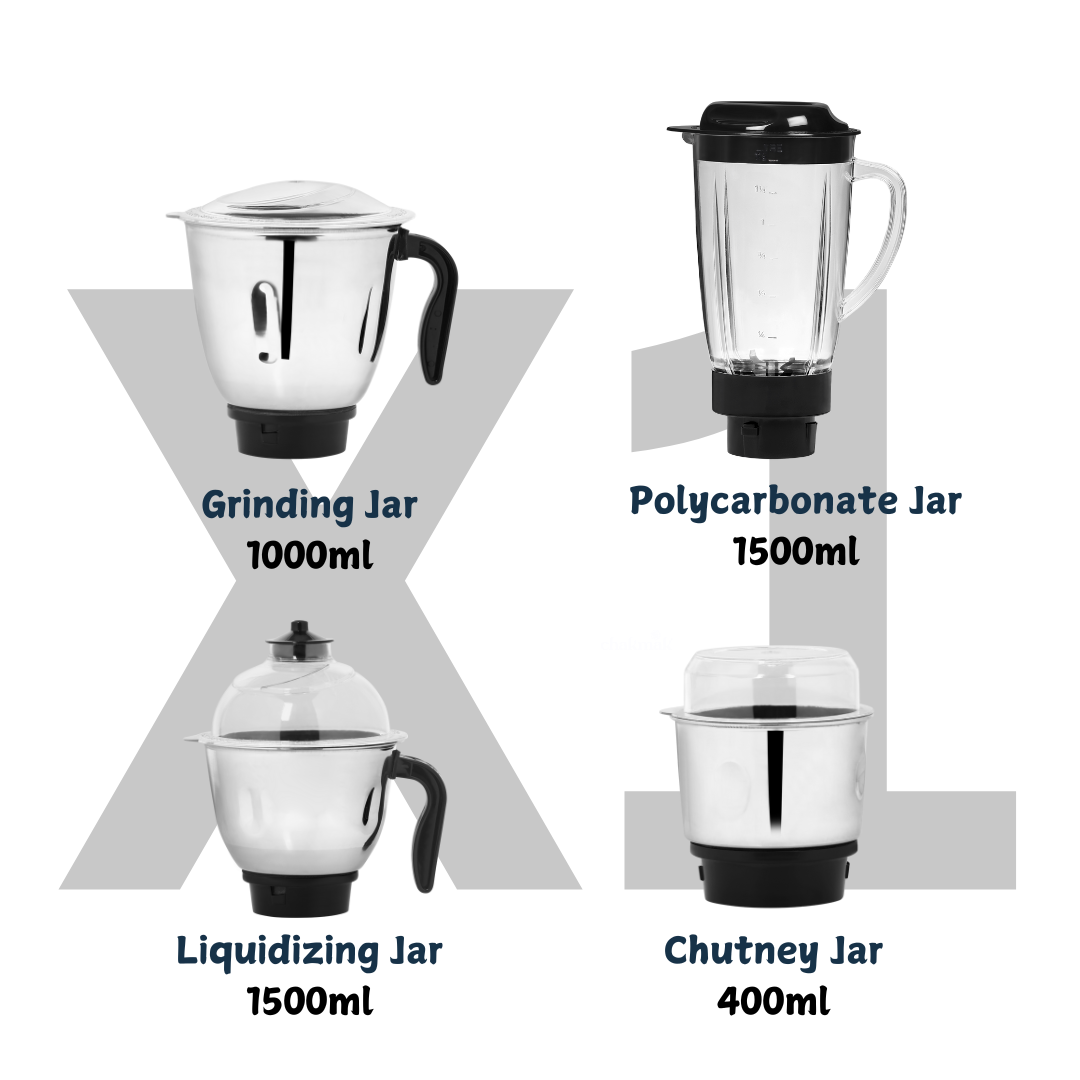 X1 MIXER GRINDER 750W WITH 4 JAR