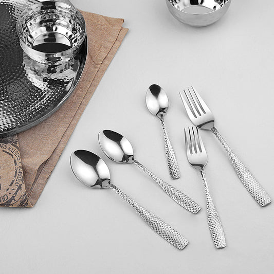 FLORIDA HAMMERED SPOONS AND FORKS - 6 PIECE SET