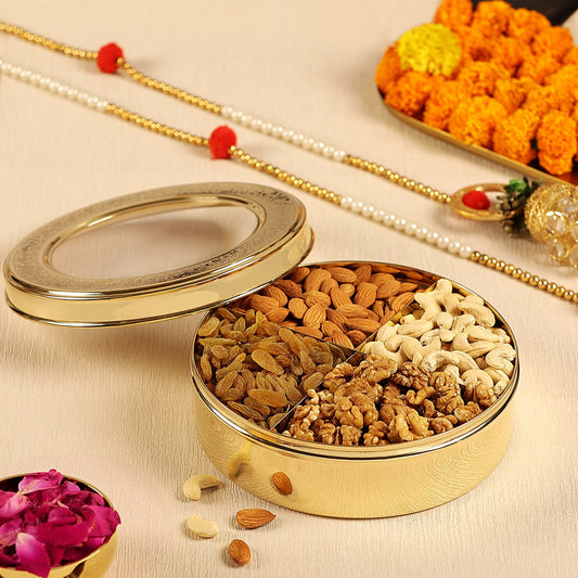 CROWN COLLECTION PURE BRASS DRYFRUIT BOX