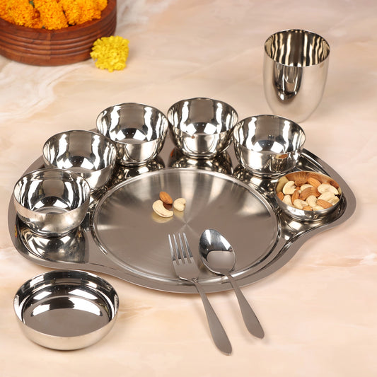 ORION STAINLESS STEEL MAHARAJA THALI SET - 11 PIECE SET