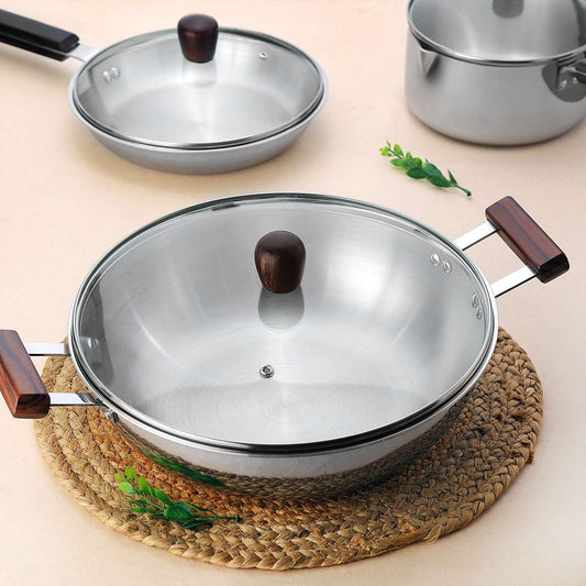 IROKO TRIPLY KADHAI WITH GLASS LID